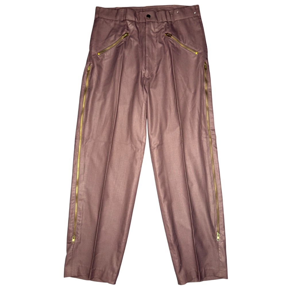 Vintage 80s Banzai Zipper Trousers Parachute Flight Pants 31x27 Mens Brown